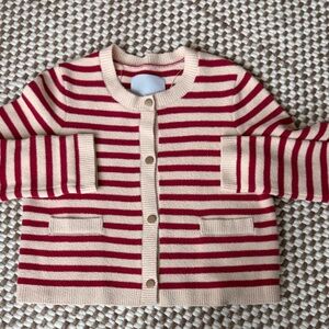 Anthropologie NVLT Red and Cream Striped Sweater